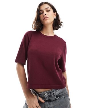 Vero Moda Knit Boxy T-shirt - Purple