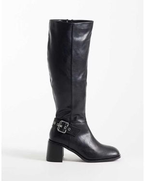 Public Desire Ruth Block Heel Knee Boots - Black