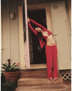 Frankie's Bikinis X Jennie Kim Tieside Bikini Bottom - Red