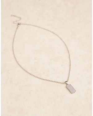 ASOS Ketting Met Diamante Dog Tag-Hangertje - Naturel