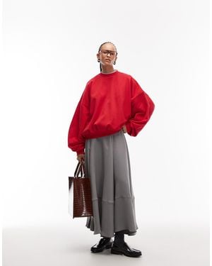 ASOS Full Maxi Sweeping Circle Skirt - Red