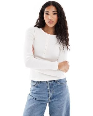 Levi's – langärmliges henley-oberteil - Weiß