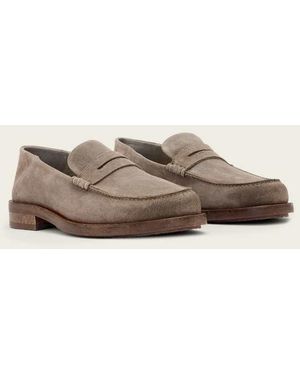 AllSaints Bloom Soft Suede Leather Loafers - Natural
