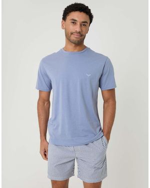 Threadbare Stripe Short Pyjama Set - Blue