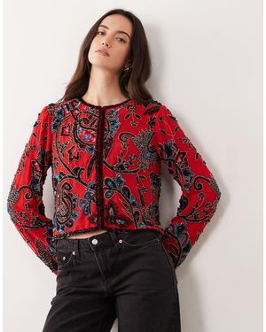 ASOS Jas Met Paisleydetail En Versiering - Rood