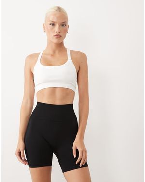 4505 Short Modellanti Seamless Da 3 Pollici A Vita Alta - Bianco