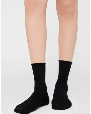 Calzedonia Non-Elastic Cotton Ankle Socks - Black