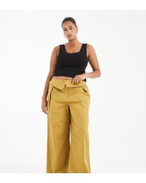 ASOS Curve Broek Met Omslag - Metallic