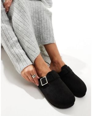 Yours Fur Line Clog - Grey