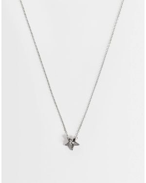 ASOS Waterproof Stainless Steel Thread Through Star Pendant Necklace - White