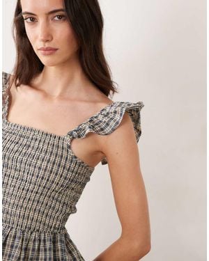 Jdy Peplum Smock Top - Brown