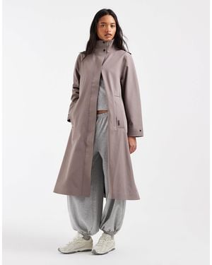 Rains Suva softshell wasserdichte a-linien-jacke mit kapuze - Grau