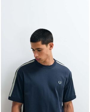 Fred Perry Two Tone Mesh Tape T-shirt - Blue
