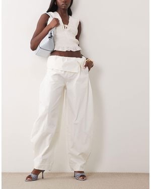 WeWoreWhat Pull On Fold Over Pants - Natural