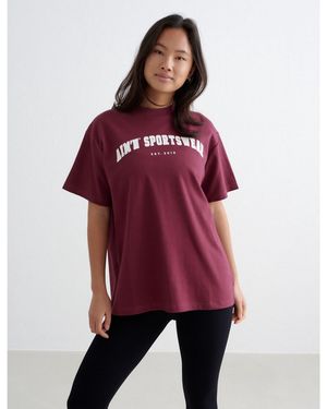 Aim'n Merlot varsity boyfriend t-shirt - Rot