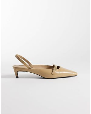 Tommy Hilfiger Buckle Slingback Kitten Heel - White