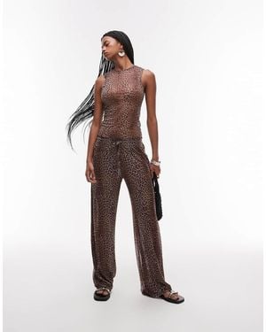 It's Now Cool Leopard Print Mesh Trouser Co-Ord - White