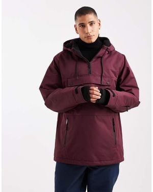 Threadbare Chaqueta De Esquí Sin Cierres Con Capucha Y Detalle De Bolsillo De -Rojo