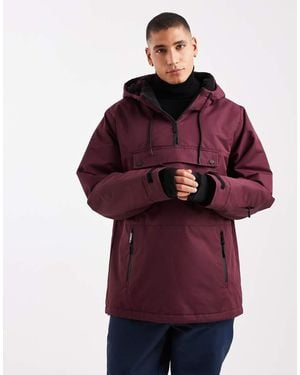 Threadbare Giacca Da Sci Color Bordeaux Con Cappuccio E Tasca - Rosso