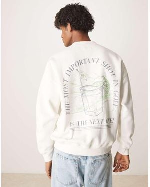 Abercrombie & Fitch Motif Back Sweat Top - White