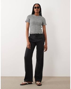 JDY Tall Wide Leg Cheesecloth Pants - White
