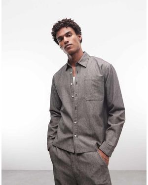 Redefined Rebel Boxy Oversized Stripe Shirt Co-ord - Grey