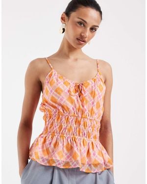 Vero Moda – smilla – camisole-oberteil aus chiffon - Orange