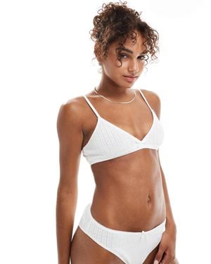 The Frolic Exclusivité - - soutien-gorge d'ensemble triangle en maille pointelle - Blanc