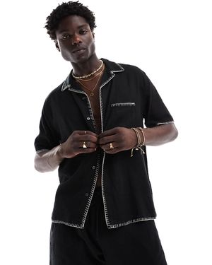 Abercrombie & Fitch – kurzärmliges hemd - Schwarz