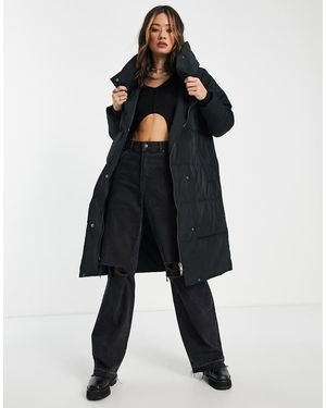 Object Padded Down Coat With Funnel Neck - Black