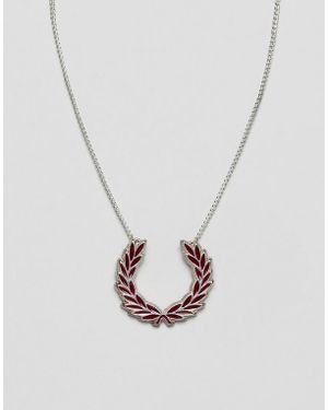 Fred Perry Laurel Wreath Silver Necklace - Metallic