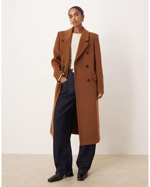 Mango Wool Mix Double Breasted Tailored Jacket - Natural