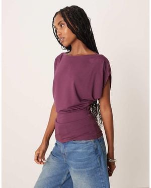 ASOS Modal Batwing Slouchy Top - Purple