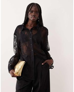 Bardot Aleida Oversized Lace Shirt - Black