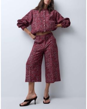 ASOS Floral Jacquard Culotte - Red