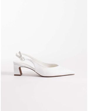 ASOS Swift Sling Back Block Heeled Shoes - White