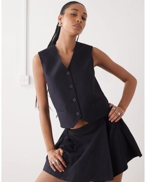 Weekday Mix & Match Button Front Waistcoat - Blue