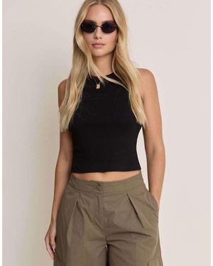 Nobody's Child Cropped Racer Vest - Brown
