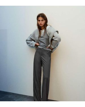 Pull&Bear Petite Straight-leg Smart Trousers - Grey