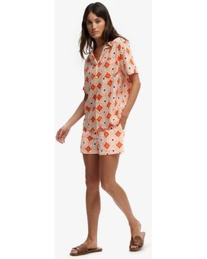 Superdry Cotton Printed Beach Shorts - White