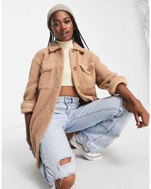 New Look Borg Shacket - Natural