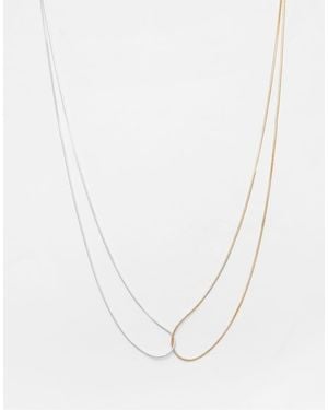 Pull&Bear Combined Chain Necklace - White