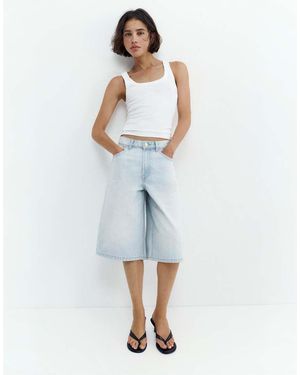 Pull&Bear Low-Rise Jorts - Blue