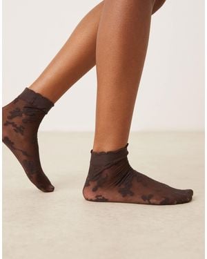 ASOS Floral Lace Socks - Natural