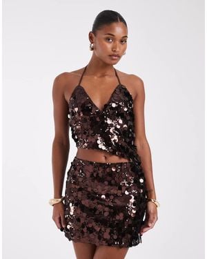 Noisy May Co-Ord Set Minirok Met Lovertjes - Wit