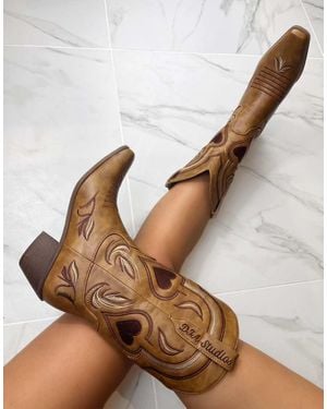 GIA STUDIOS Cowboy Western Boots - Brown