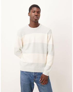 ASOS Relaxed Knitted Crew Neck Jumper - White