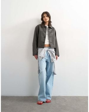 TOPSHOP Chaqueta Corta De Cuero Sintético - Blanco