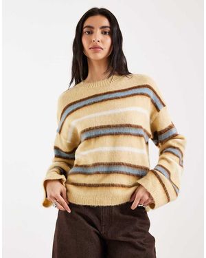Vero Moda Jersey Amarillo A Rayas Multicolores Con Cuello Redondo De Punto De - Neutro