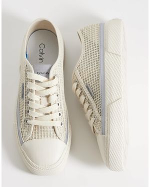 Calvin Klein Chunky Low Raffia Sneakers - Natural